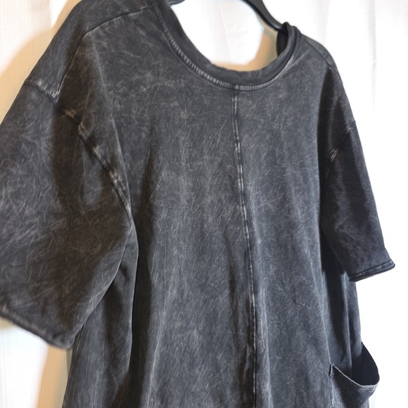 Free People FP Movement Romper Size Small Hot Shot Tee Washed Black Oversized - Picture 4 of 13